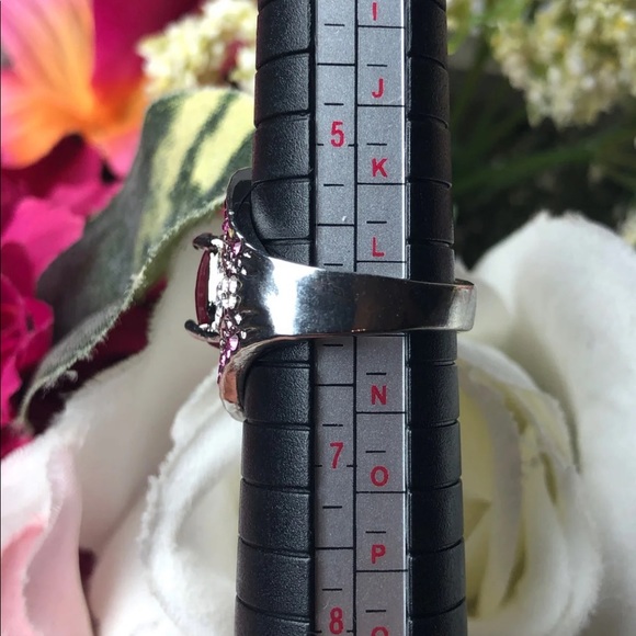 New! 925 stamped sterling silver/crystals ring 6 - Picture 6 of 8